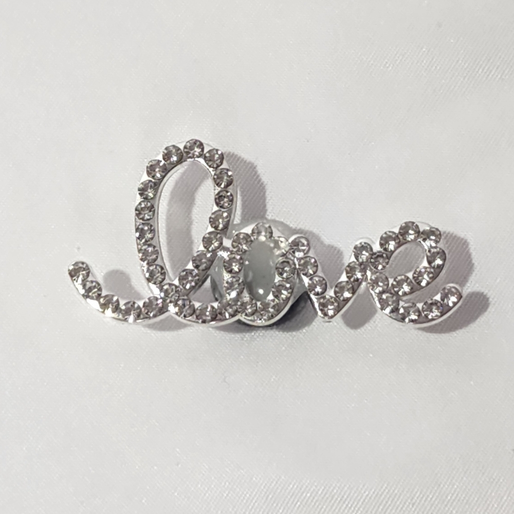 One Silver LOVE Shoe Charm Crocs